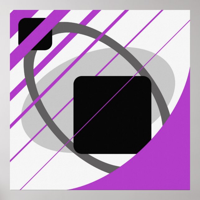 Modern Purple Gray Black Off-White - MS0002 Canvas Poster (Front)
