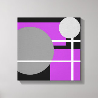 Modern Purple Gray Black White - Wrapped Canvas Print
