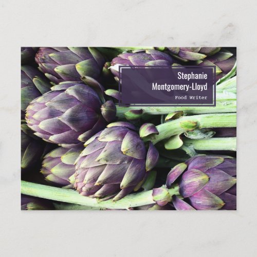 Modern Purple  Green Artichoke Photo Postcard