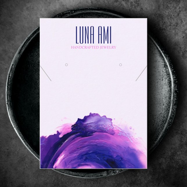 Modern Purple Jewelry Necklace Earring Display Business Card (Creator Uploaded)