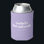 Modern Purple Lavender Bat Mitzvah Custom Favor Can Cooler<br><div class="desc">Modern Purple Lavender Bat Mitzvah Custom Favor Can Cooler</div>