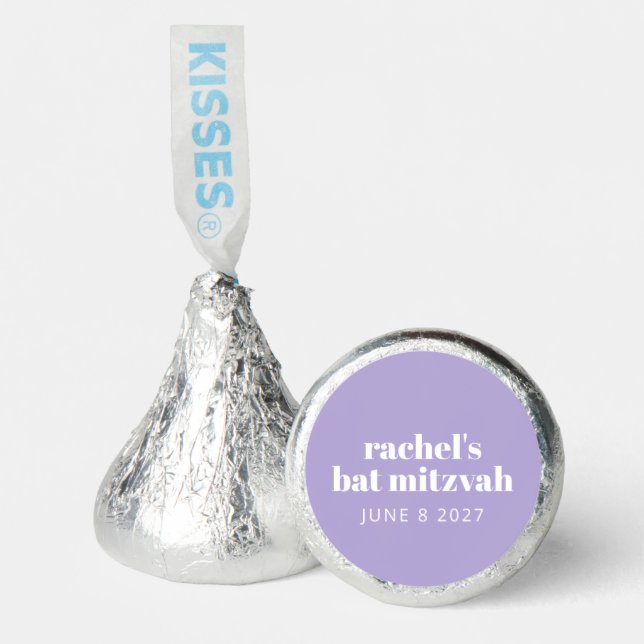 Modern Purple Lavender Bat Mitzvah Custom  Hershey®'s Kisses® (Front)