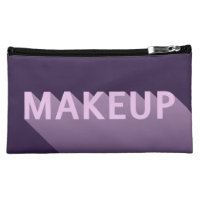 Modern Purple Lavender Makeup Typography Cosmetic Bag