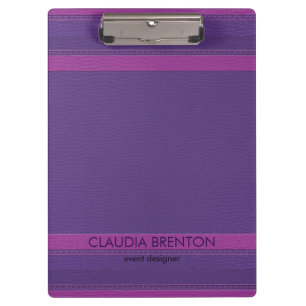 Modern Purple Leather Look Clipboard