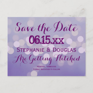 Modern Purple Lilac Save the Date Postcards