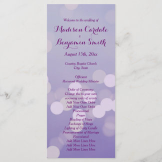 Modern Purple Lilac Wedding Program Template