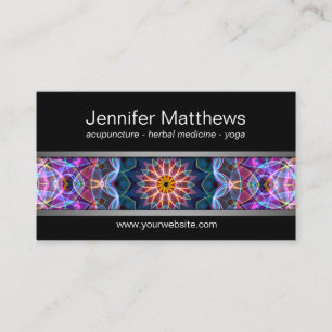 Modern Purple Lotus mandala Business Card