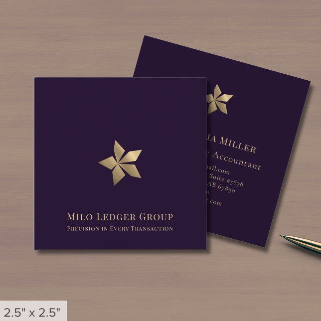 Modern Purple Luxury Square Business Card (Creator Uploaded)