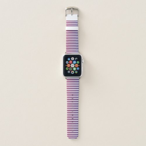 Modern Purple Magenta Ombre Stripes Apple Watch Band