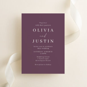Modern Purple Mauve Wedding Invitation