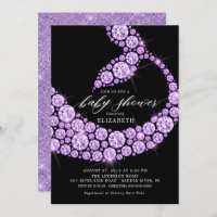 Modern Purple Mermaid Baby Shower Invitation