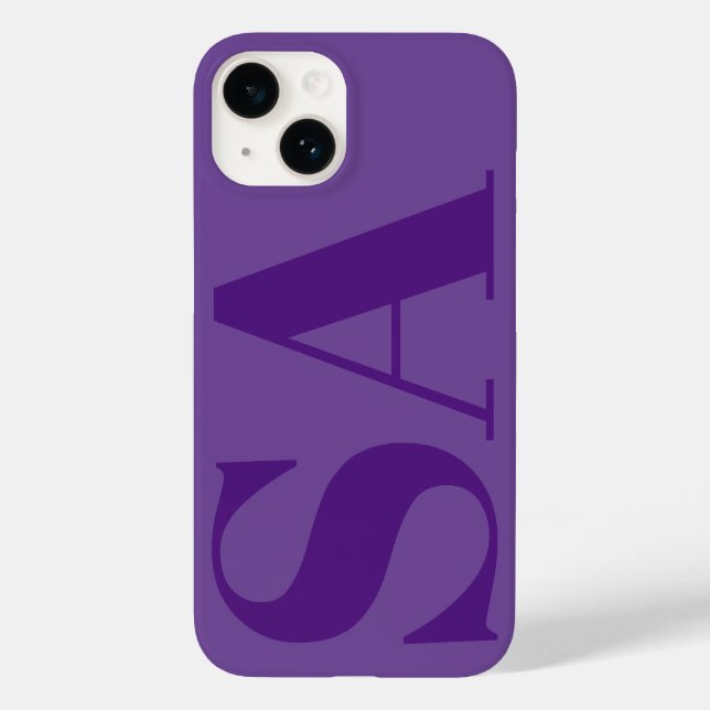 Modern purple minimal monogram Case-Mate iPhone case (Back)