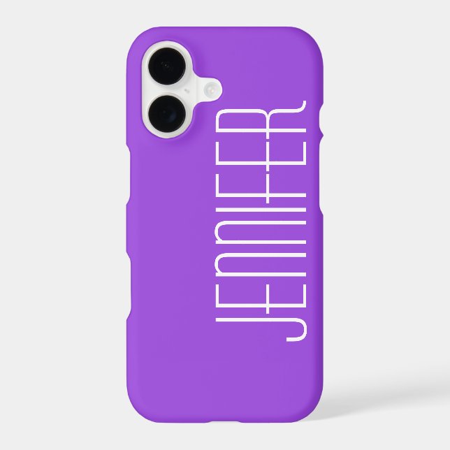 Modern Purple, Minimalist, Custom Jumbo Name Case-Mate iPhone Case (Back)