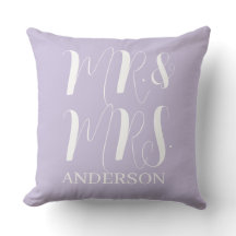 Modern Purple Mr and Mrs Script Wedding