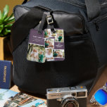 Modern purple multi photo family elegant gift luggage tag<br><div class="desc">Modern purple multi photo family stylish elegant black gold design. Ideal thoughtful birthday,  Mothers day,  Fathers day,  or Christmas day gift.</div>