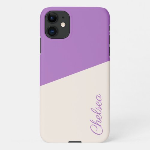  Modern Purple Name Personalized Phone Case