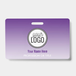 Modern Purple Ombre Professional Name Tag Badge