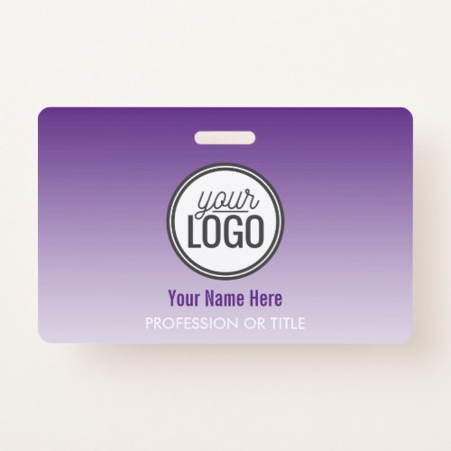 Modern Purple Ombre Professional Name Tag Badge