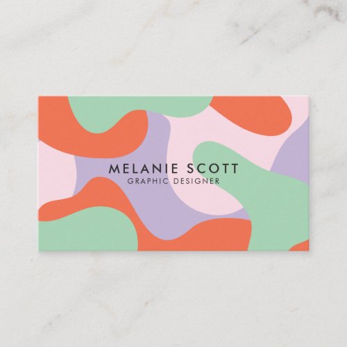 Modern purple orange abstract pattern minimalist business card