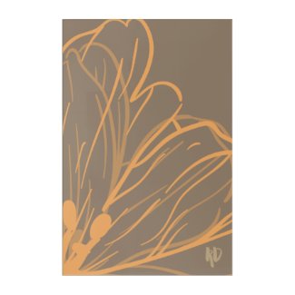 Modern Purple Orange Flower Paint 2 Acrylic Print