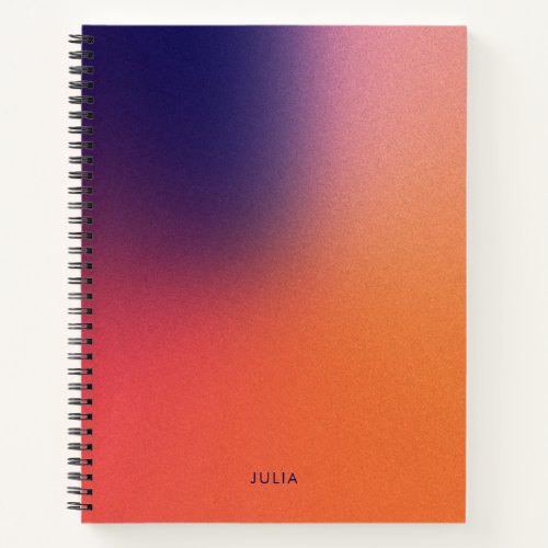Modern Purple Orange Grainy Texture Gradient Ombre Notebook