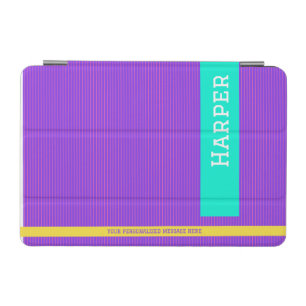 Modern Purple Personalized Name iPad Mini Cover