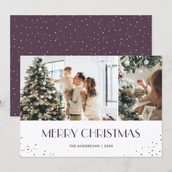 Modern Purple Photo Merry Christmas