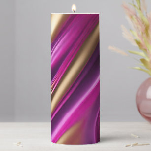 Modern- Purple Pink and Gold- Pillar Candle