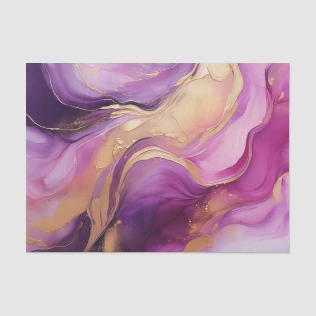 Modern Purple Pink and Gold- Tissue Paper (Front)