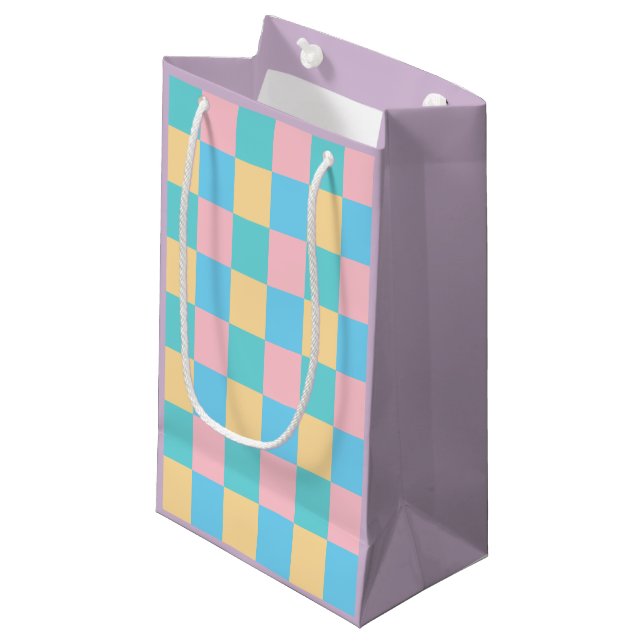 Modern Purple Pink Blue Green Yellow Template Small Gift Bag (Front Angled)