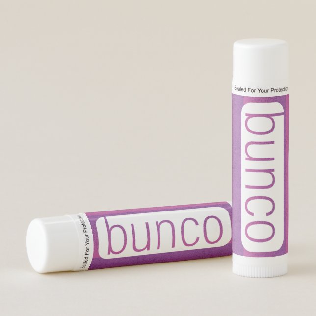 Modern Purple Pink Bunco Lip Balm (Front)