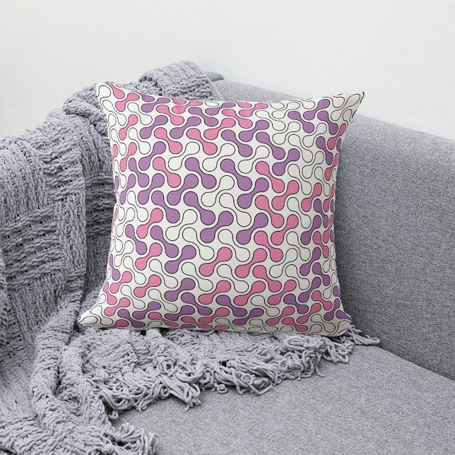 Modern Purple Pink Geometric Metaball Pattern Throw Pillow (Creator Uploaded)