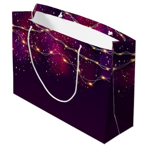 Modern Purple Pink gold Neon Light Gifts idea Large Gift Bag