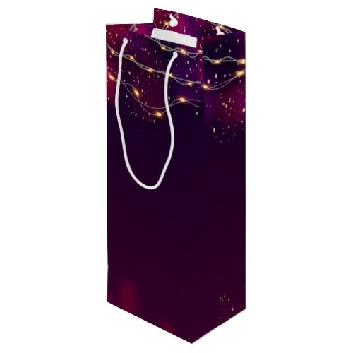 Modern Purple Pink gold Neon Light Gifts idea Wine Gift Bag
