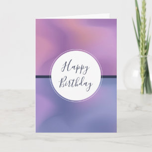 Modern Purple & Pink Swirling Abstract Birthday Card