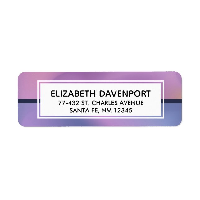 Modern Purple & Pink Swirling Abstract Design Label (Front)