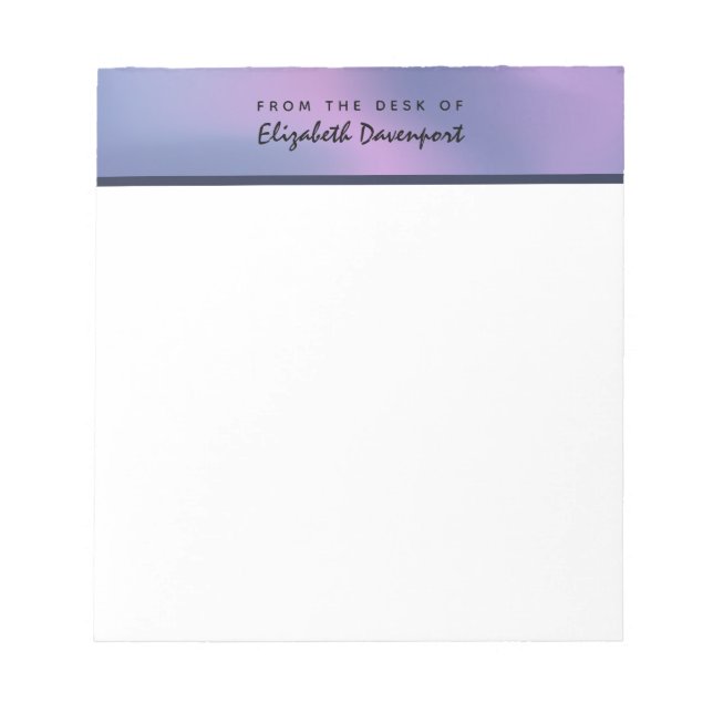 Modern Purple & Pink Swirling Abstract Design Notepad (Front)