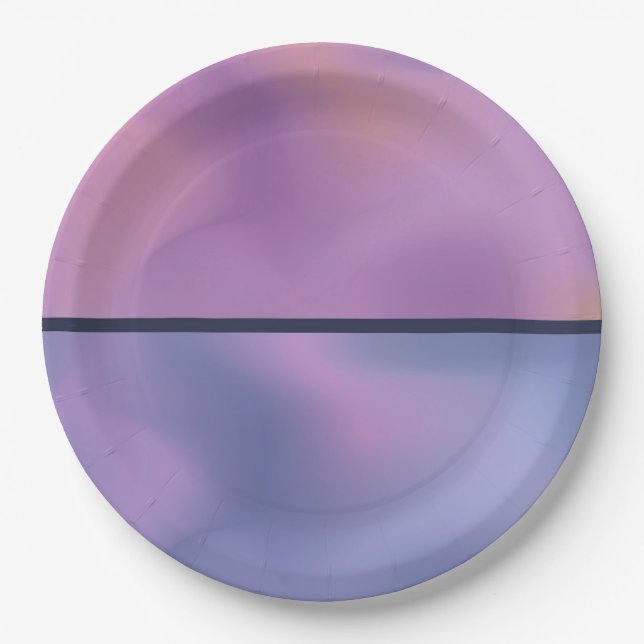 Modern Purple & Pink Swirling Abstract Design Paper Plates (Front)