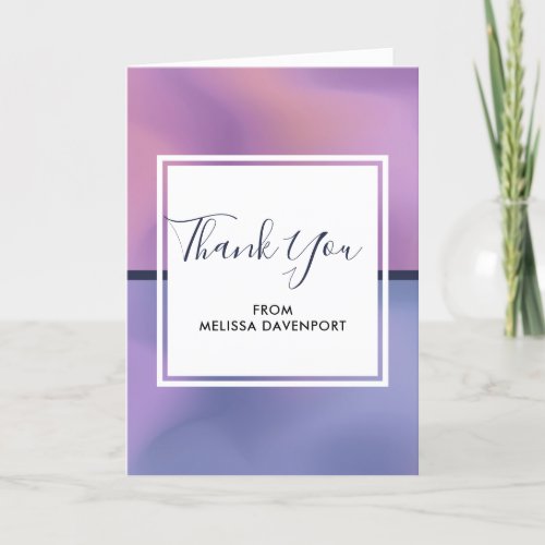 Modern Purple  Pink Swirling Abstract Thank You Card