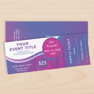 Modern Purple Pink Template Fundraiser Raffle Tickets