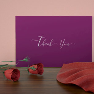 Modern Purple Plum Wedding  Thank You Card