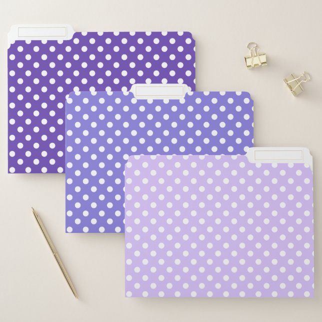 Modern Purple Polka Dot File Folder (Set)