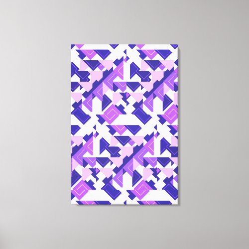 Modern Purple Prism Abstract Geometric Canvas Art