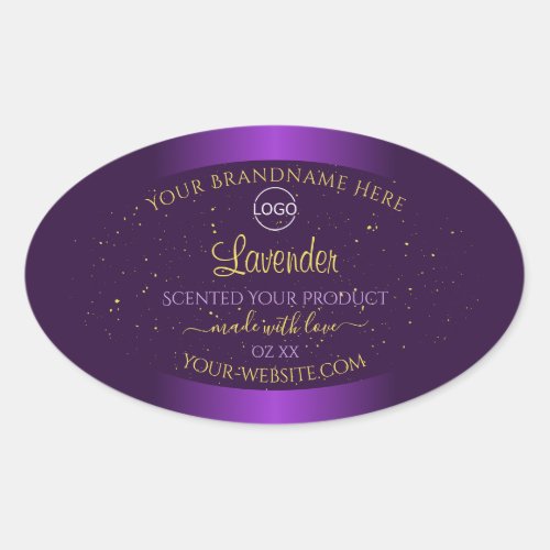 Modern Purple Product Labels Gold Glitter Add Logo