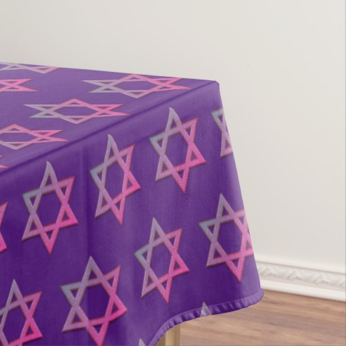 Modern Purple  Purim  STAR OF DAVID Tablecloth