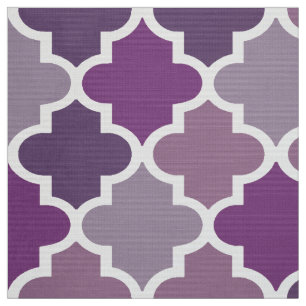 Modern Purple Quatrefoil Pattern Fabric
