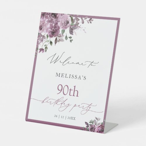 Modern Purple Roses Any Age Birthday Welcome