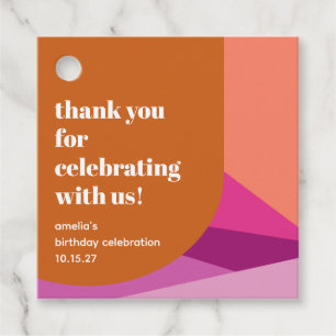 Modern Purple Rust Art Custom Birthday Thank You Favor Tags
