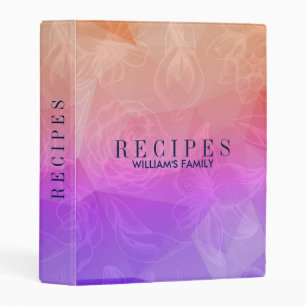 Modern Purple & Salmon Pink Gradient Mini Binder