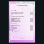 Modern Purple Silver Glitter Salon Price List  Flyer<br><div class="desc">Modern,  purple,  silver,  glitter,  salon,  price list flyer. Edit your product in a few minutes by adding your data. You can change the font/color/position by "further personalization".</div>
